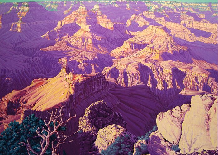 Arizona Greeting Card featuring the painting Purple Splendor by Cheryl Fecht