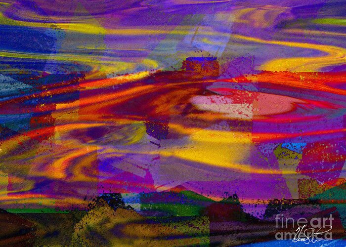 Abstract Greeting Card featuring the photograph Purple Water by Keith Lyman