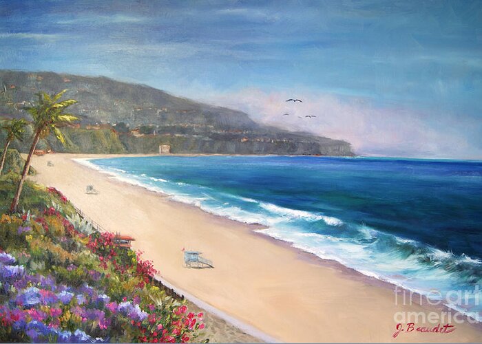 Beach Greeting Card featuring the painting P.V. View by Jennifer Beaudet