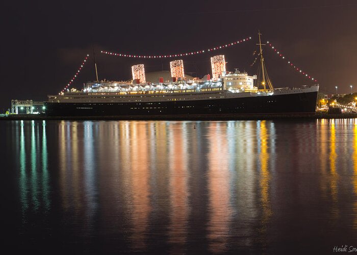 Atmosphere Greeting Card featuring the photograph Queen Mary Decked Out For The Holidays by Heidi Smith