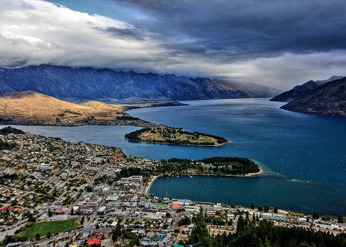 Queenstown Greeting Card featuring the photograph Queenstown New Zealand by Paul Svensen