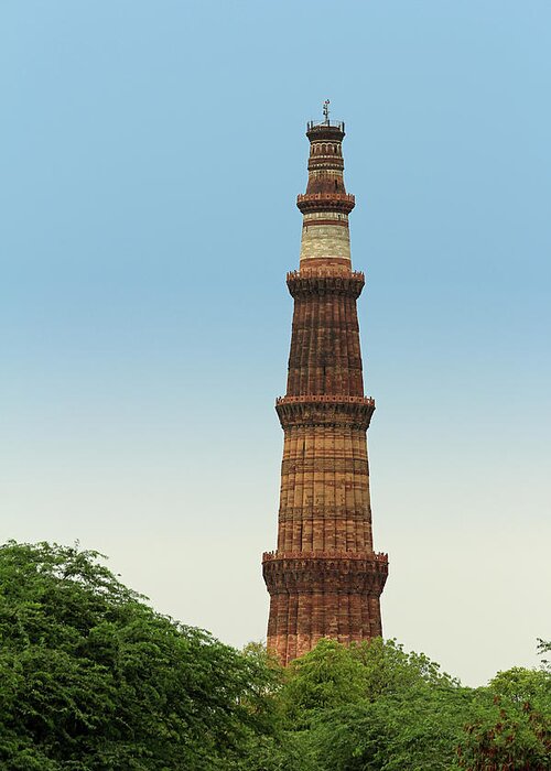 New Delhi Greeting Card featuring the photograph Qutub Minar by Anubhav Kochhar