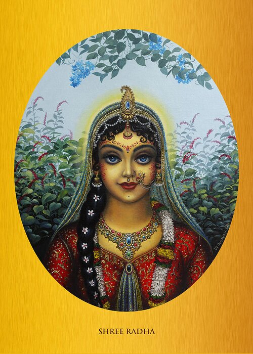 Krishna Greeting Card featuring the painting Radha by Vrindavan Das