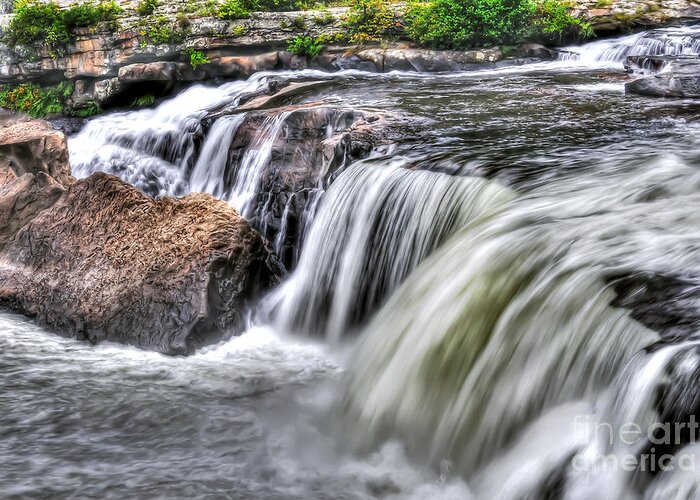 Landscape Greeting Card featuring the photograph Raging Falls by Gene Bleile Photography 