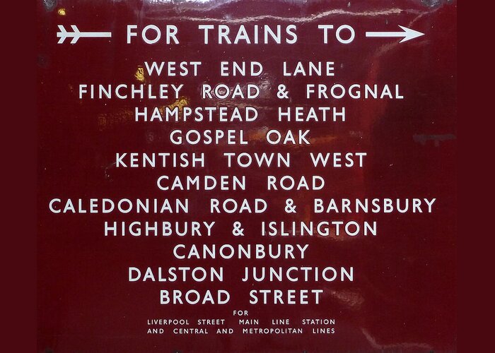 Rail Greeting Card featuring the photograph Rail Destination Plate No2 by Gordon James