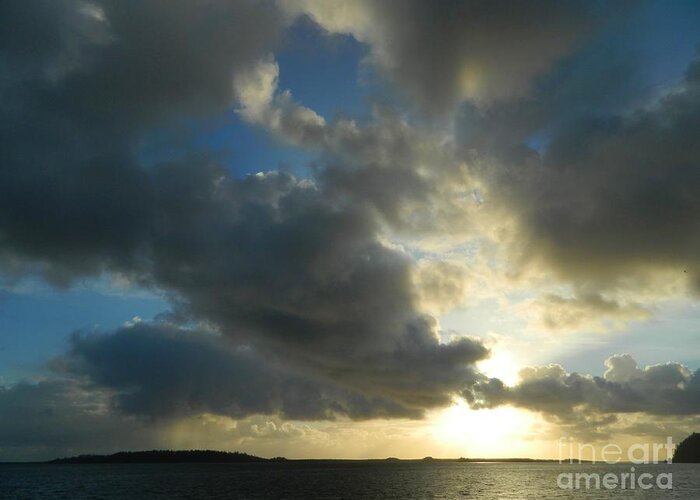 Tillamook Bay Greeting Card featuring the photograph Rain Cloud Sunset by Gallery Of Hope 