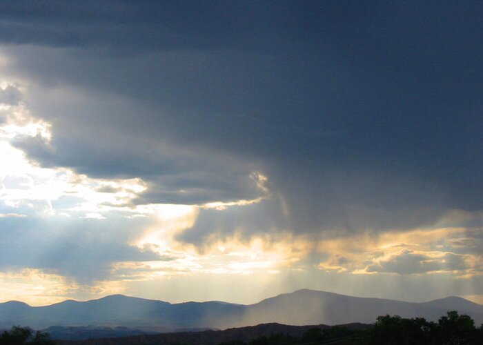 Rain Greeting Card featuring the photograph Rain Over the Mountains by Eileen Lighthawk