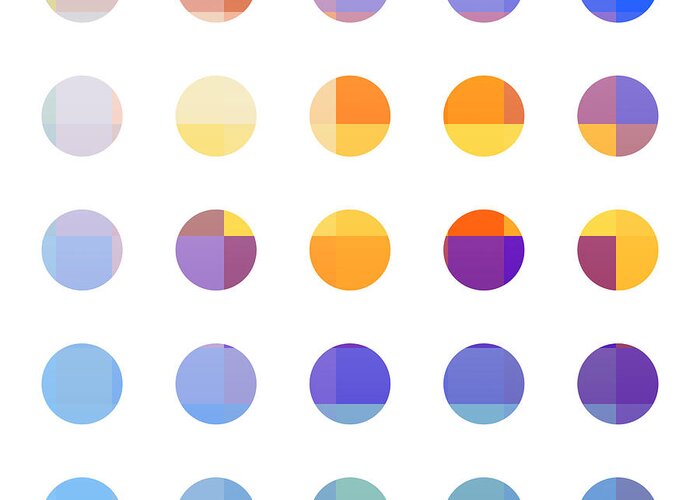 Abstract Greeting Card featuring the painting Rainbow Dots by Pixel Chimp