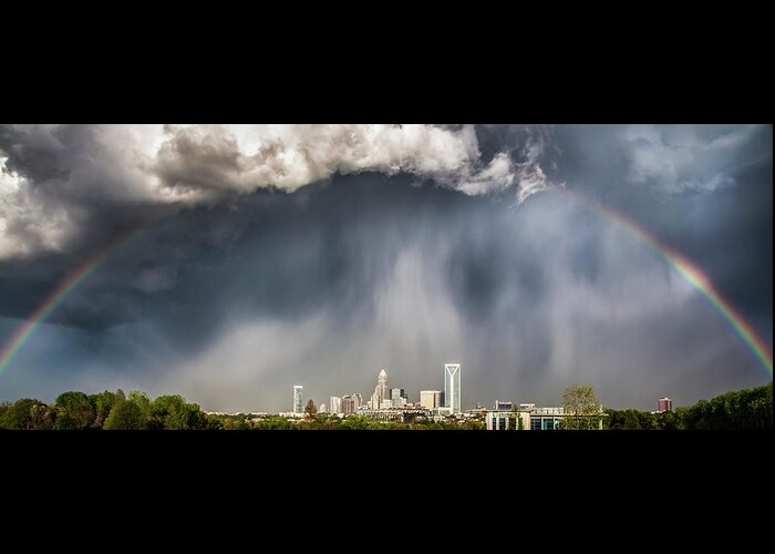 Rainbow Greeting Card featuring the photograph Rainbow over Charlotte by Chris Austin