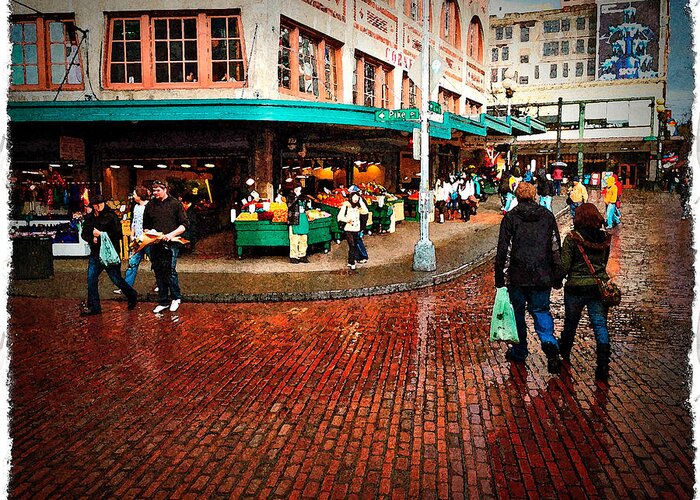 Seattle Greeting Card featuring the photograph Rainy Day in Seattle by Randy Green