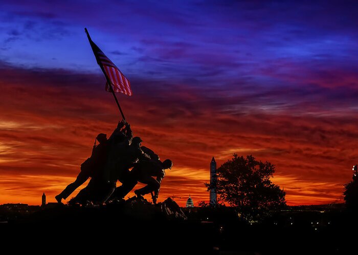 Iwo Greeting Card featuring the photograph Raising The Flag by Metro DC Photography