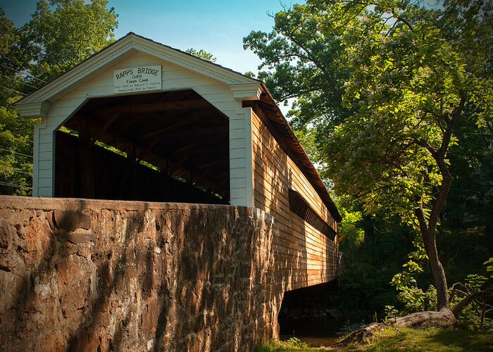 Bridge Greeting Card featuring the photograph Rapps Covered Bridge by Michael Porchik