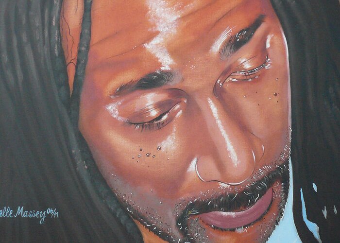 Rastafarian Greeting Card featuring the painting Rastaman by Belle Massey