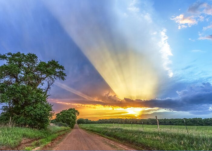 Crepuscular Rays Greeting Card featuring the photograph Reaching for Heaven by Jill Van Doren Rolo