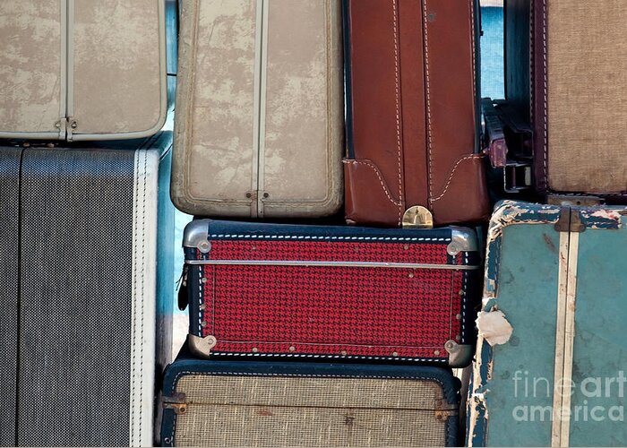 Suitcase Greeting Card featuring the photograph Ready To Go by Dan Holm