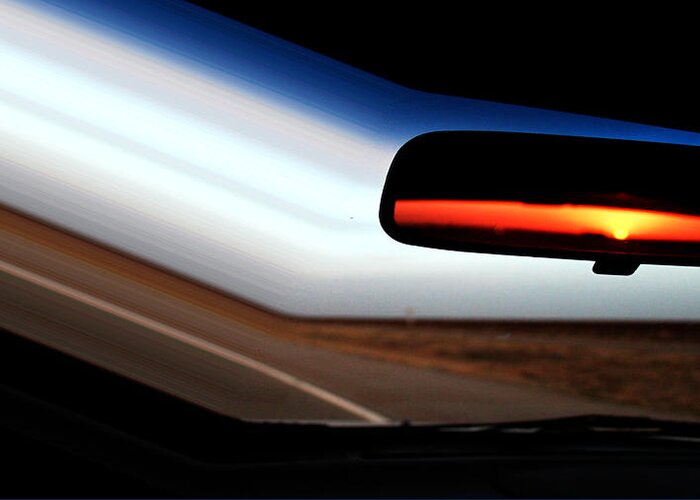 Sunset Greeting Card featuring the photograph Rearview Sunset by Shawn MacMeekin