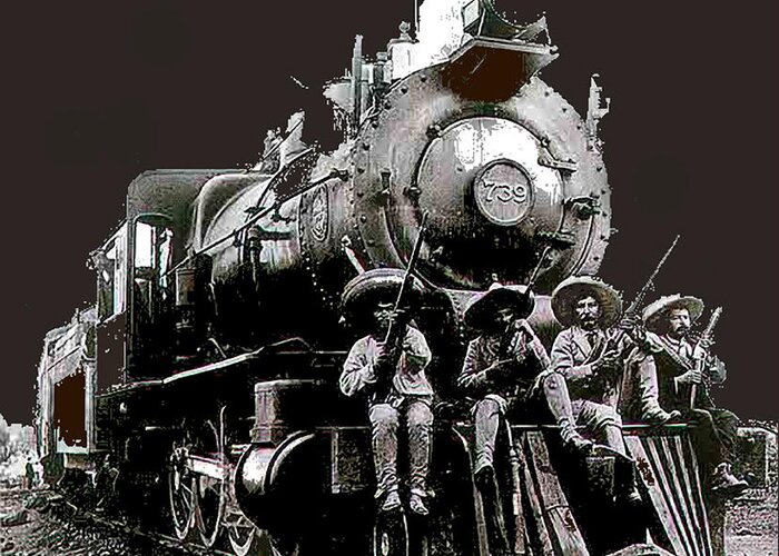 Rebel Soldiers Perched On Railroad Engine No Known Location Or Date Greeting Card featuring the photograph Rebel soldiers perched on railroad engine no known location or date-2014 by David Lee Guss