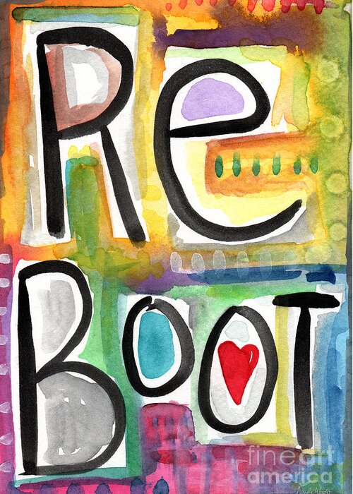 Reboot Greeting Card featuring the painting Reboot by Linda Woods