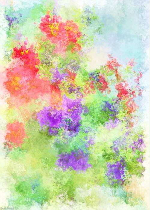 Calibrachoa Greeting Card featuring the photograph Red and Purple Calibrachoa Abstract Digital Paint I by Debbie Portwood