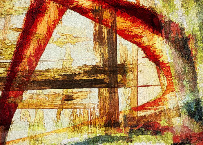 Abstract Greeting Card featuring the photograph Red Arches by Don Vine