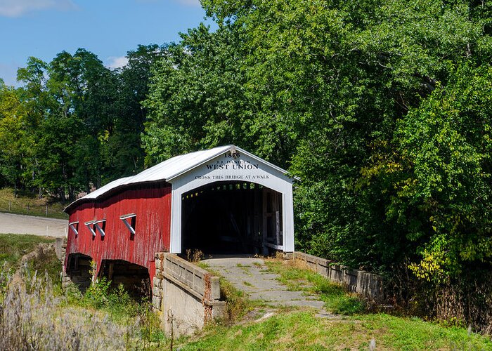 Old Greeting Card featuring the photograph Red Covered Bridge From The Past by Susan Sheldon