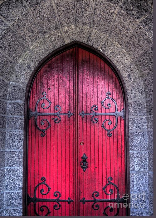 Red Greeting Card featuring the photograph Red Door by Alana Ranney