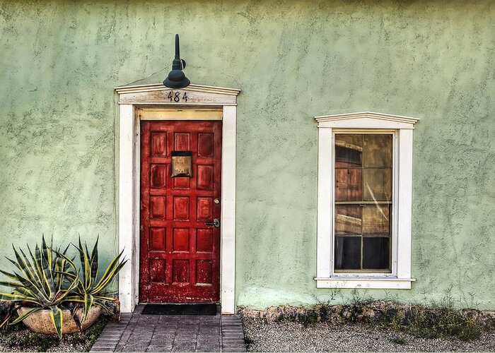 Ken Smith Photography Greeting Card featuring the photograph Red Door and Window by Ken Smith