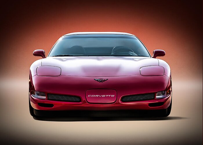 Corvette Greeting Card featuring the digital art Red by Douglas Pittman