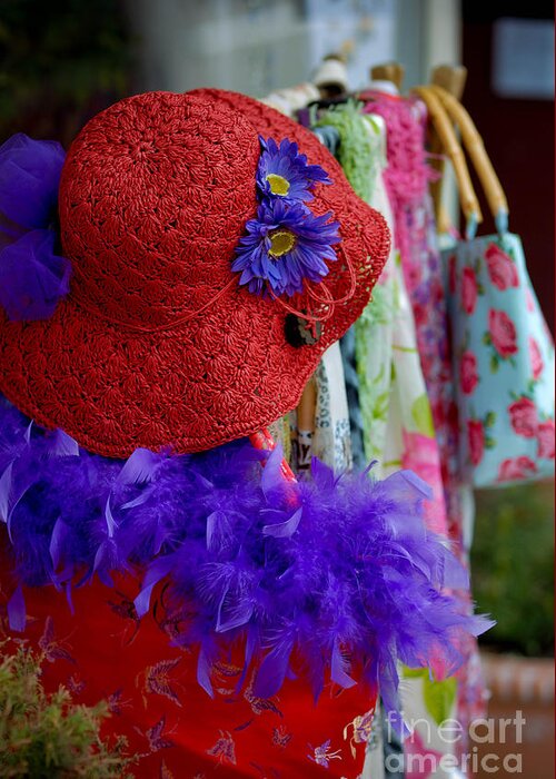 Boa Greeting Card featuring the photograph Red Hat Society by Amy Cicconi