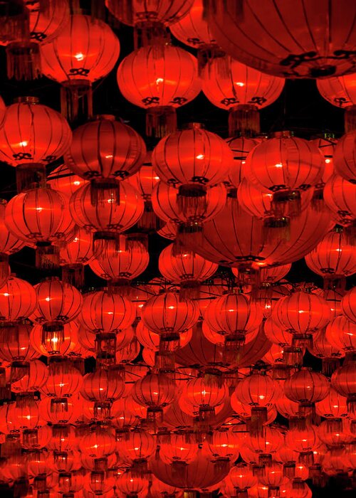 Chinese Culture Greeting Card featuring the photograph Red Lanterns by Dan Huntley Photography