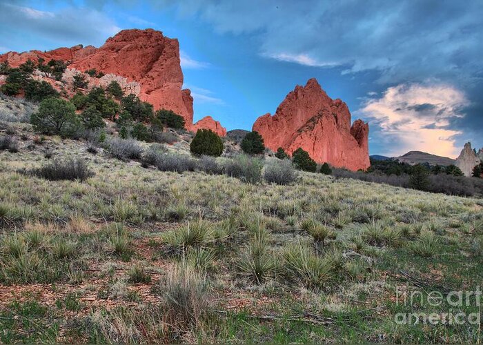 Garden Of The Gods Greeting Card featuring the photograph Red Rock Sunrise by Adam Jewell