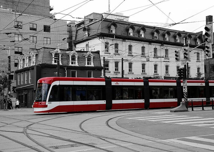 Streetcar Greeting Card featuring the photograph Red Rocket 41c by Andrew Fare