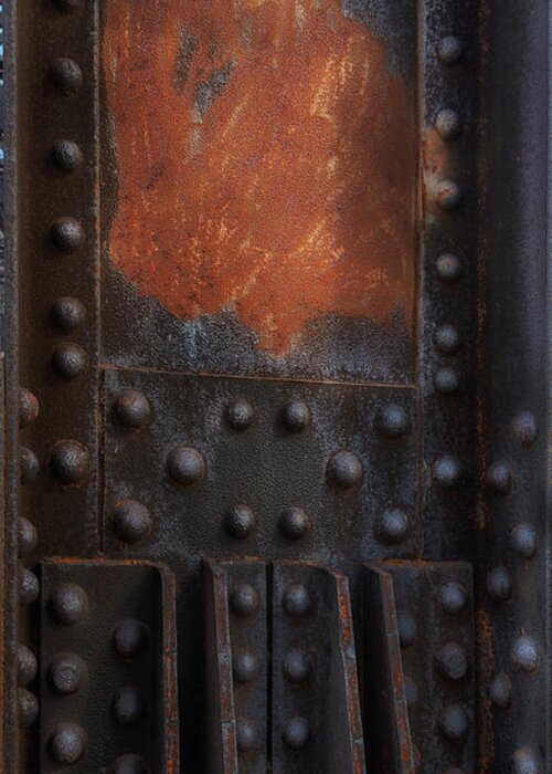 Riveting Greeting Card featuring the photograph Red Rust Rivets by Gary Warnimont