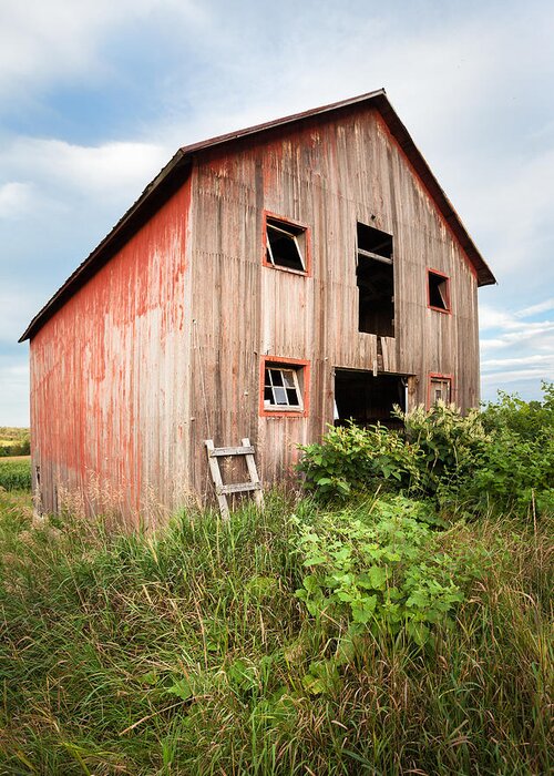 Barns Greeting Card featuring the photograph Red Shack on Tucker rd - Vertical composition by Gary Heller