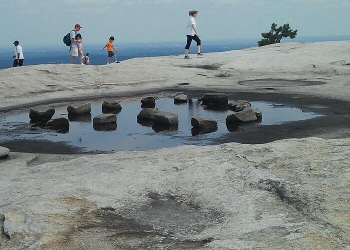 Stone Mountain Greeting Card featuring the photograph Reflections by Julie Wilcox