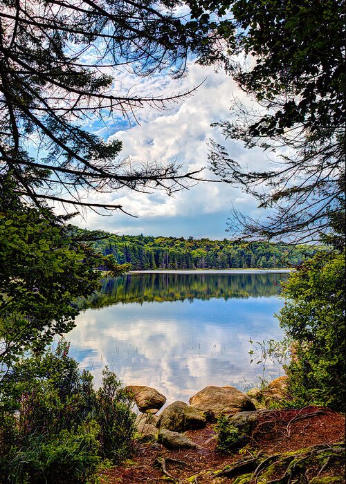 Bubb Lake Greeting Card featuring the photograph Reflections on Bubb Lake in the Adirondacks by David Patterson