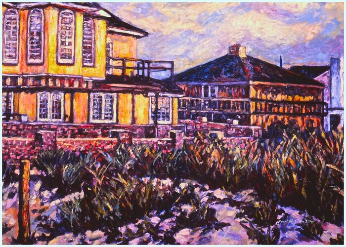 Landscape Greeting Card featuring the painting Rehoboth Beach Houses by Kendall Kessler