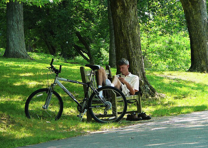 Summer Greeting Card featuring the photograph Relaxing After the Ride by Susan Savad