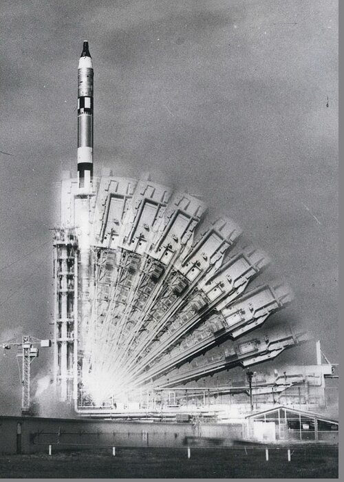 retro Images Archive Greeting Card featuring the photograph Remarkable Picture Records Gemini Launch by Retro Images Archive