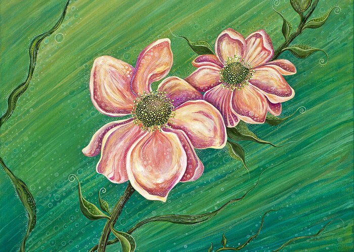 Floral Greeting Card featuring the painting Remember My Spirit by Tanielle Childers