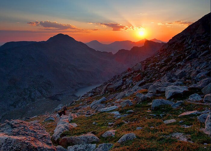 Mt. Evans Artwork Sunset Photograph Greeting Card featuring the photograph Remember the Day by Jim Garrison