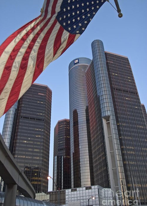 Architecture Greeting Card featuring the photograph Renaissance Center by Jim West