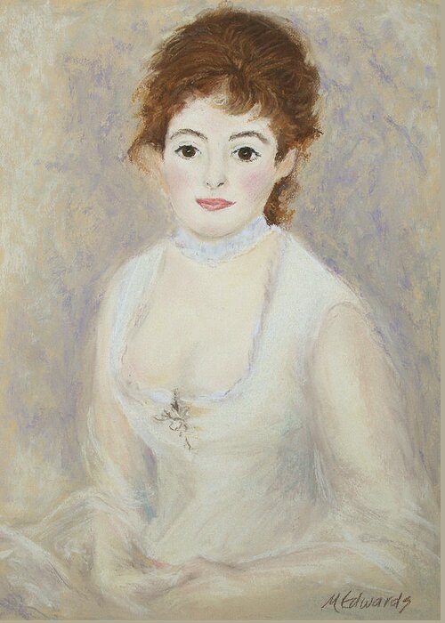 Pastel Greeting Card featuring the pastel Renoir's Lady by Marna Edwards Flavell