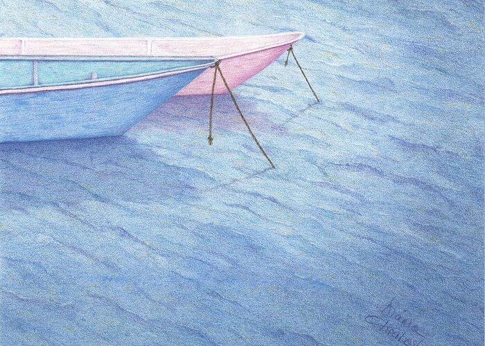 Boat Greeting Card featuring the drawing Resting by Diana Hrabosky