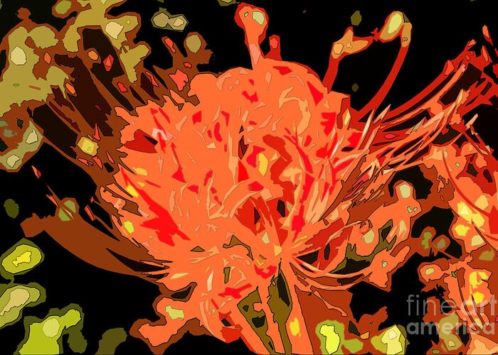 Resurrection Lily Greeting Card featuring the digital art Resurrection Lilies in Autumn Hues - Part II by Beverly Claire Kaiya