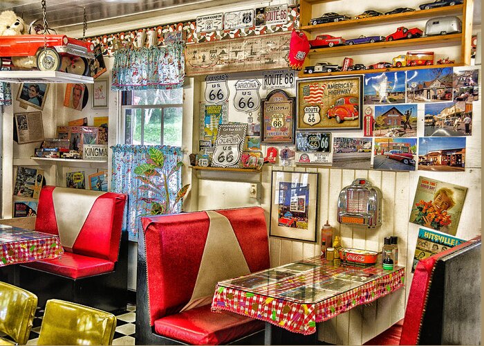 50's Diner Greeting Card featuring the photograph Retro 50's Diner by Georgette Grossman