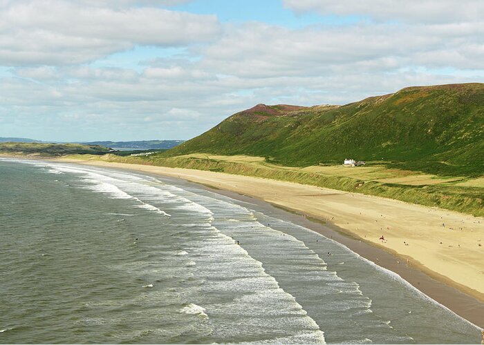 Water's Edge Greeting Card featuring the photograph Rhosili, Gower by John B R Davies