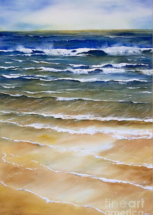 Painting Greeting Card featuring the painting Rhythmic Calm by Glenyse Henschel
