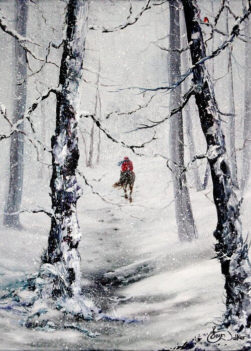Cannock Chase Greeting Card featuring the painting Riding the storm by Jean Walker