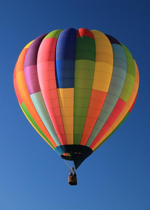 Hot Air Balloon Greeting Card featuring the photograph Rising Higher by Laddie Halupa